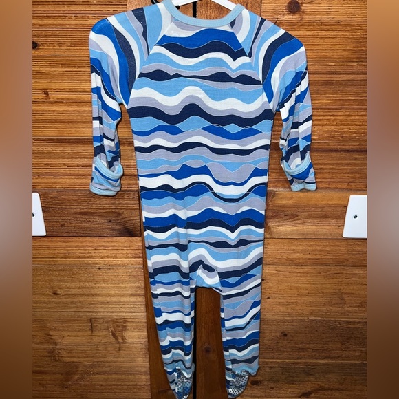 NWOT Bestaroo Zippered Footie 9 Months Blue Waves - Picture 3 of 3